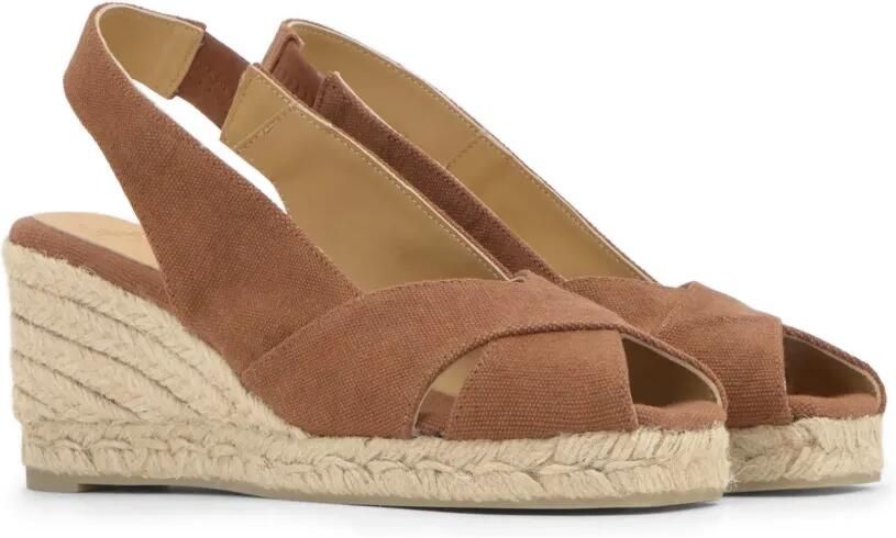 Castañer Diana espadrilles met open neus Bruin - Foto 4