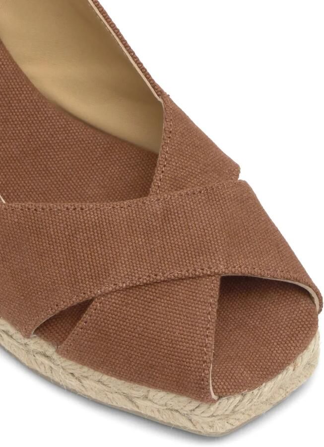 Castañer Diana espadrilles met open neus Bruin - Foto 3
