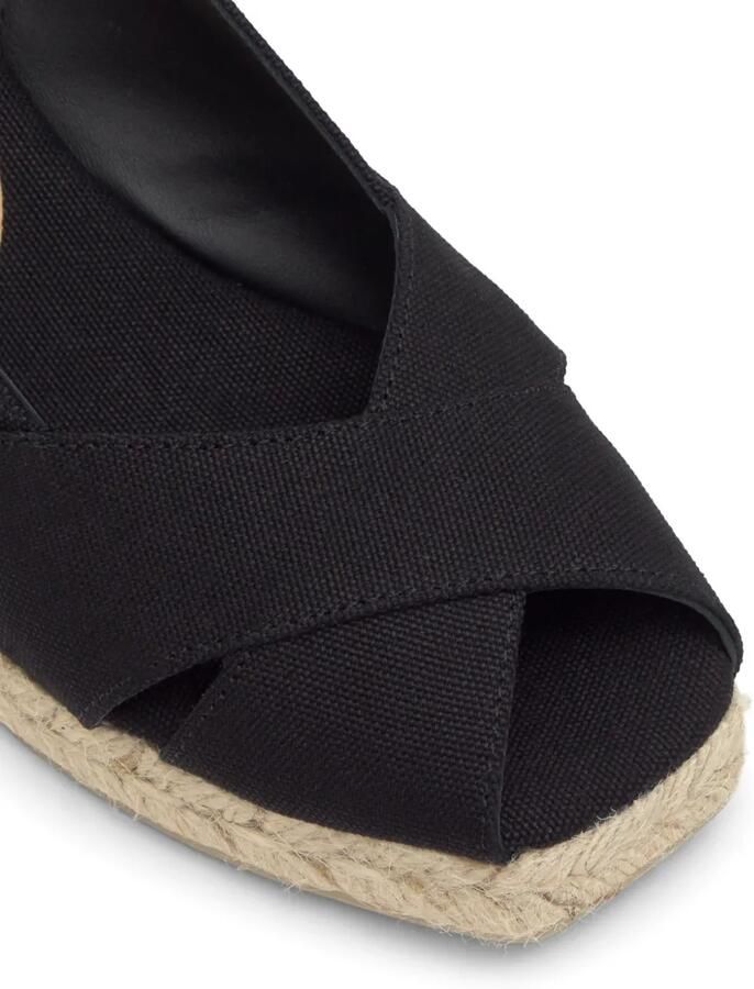 Castañer Diana espadrilles met open neus Zwart - Foto 3