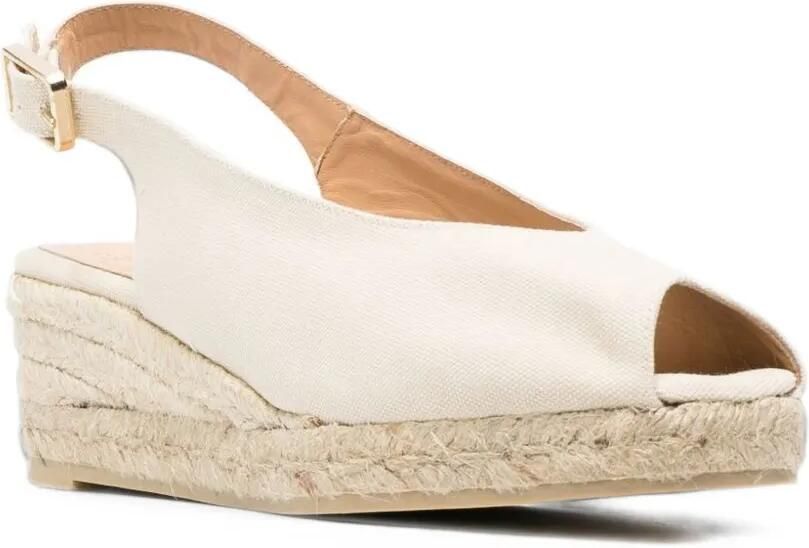 Castañer Dosalia braided raffia wedge sandals Wit - Foto 2