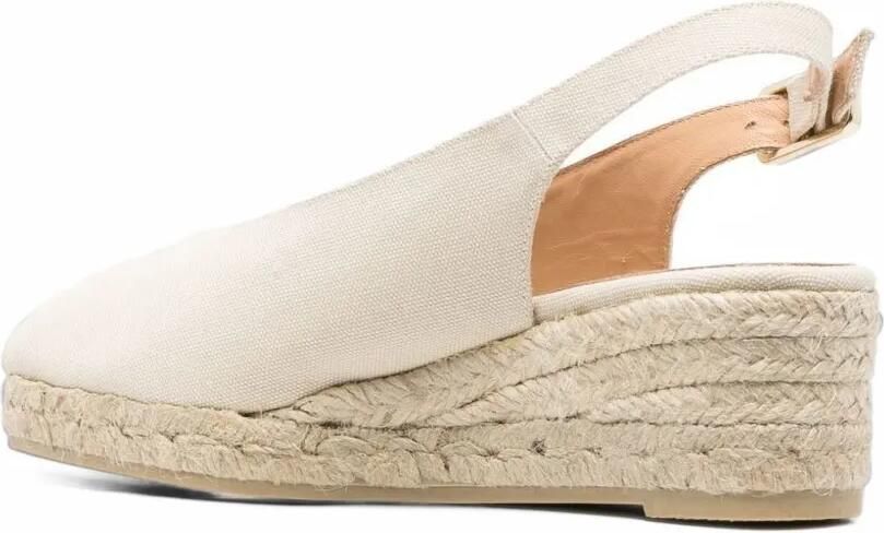 Castañer Dosalia braided raffia wedge sandals Wit - Foto 4