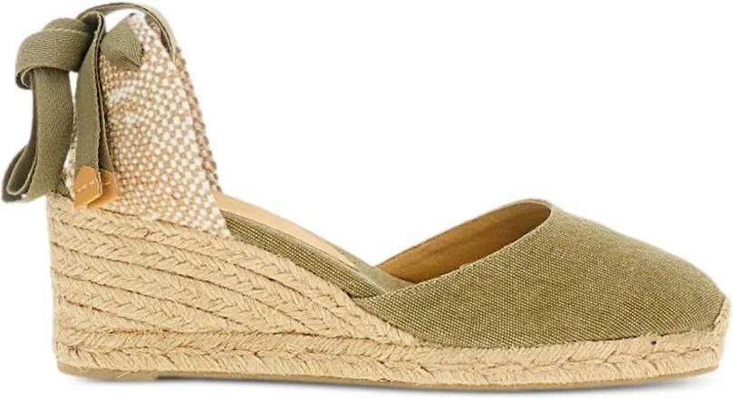 Castañer Espadrilles met enkelband Groen