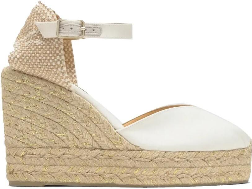 Castañer Espadrilles met plateauzool en enkelbandje Beige