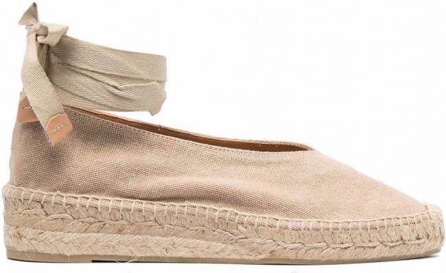 Castañer Espadrilles met veters Beige