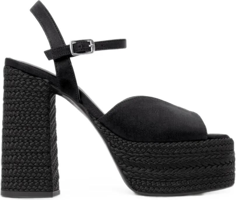 Castañer Fede gevlochten sandalen met plateauzool Zwart