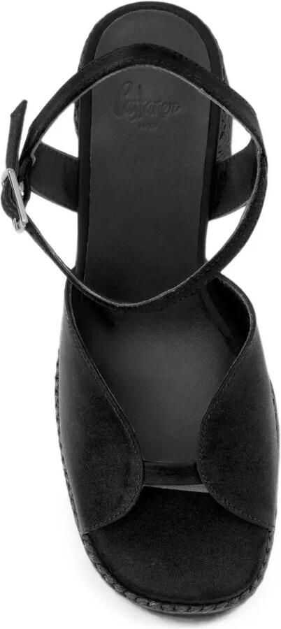 Castañer Fede gevlochten sandalen met plateauzool Zwart - Foto 5