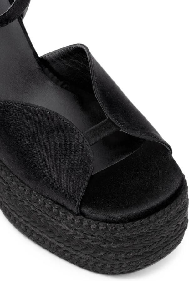 Castañer Fede gevlochten sandalen met plateauzool Zwart - Foto 3