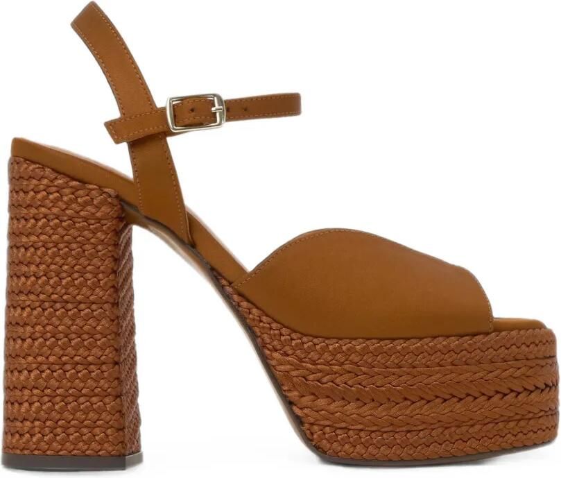 Castañer Fede sandalen met plateauzool Bruin