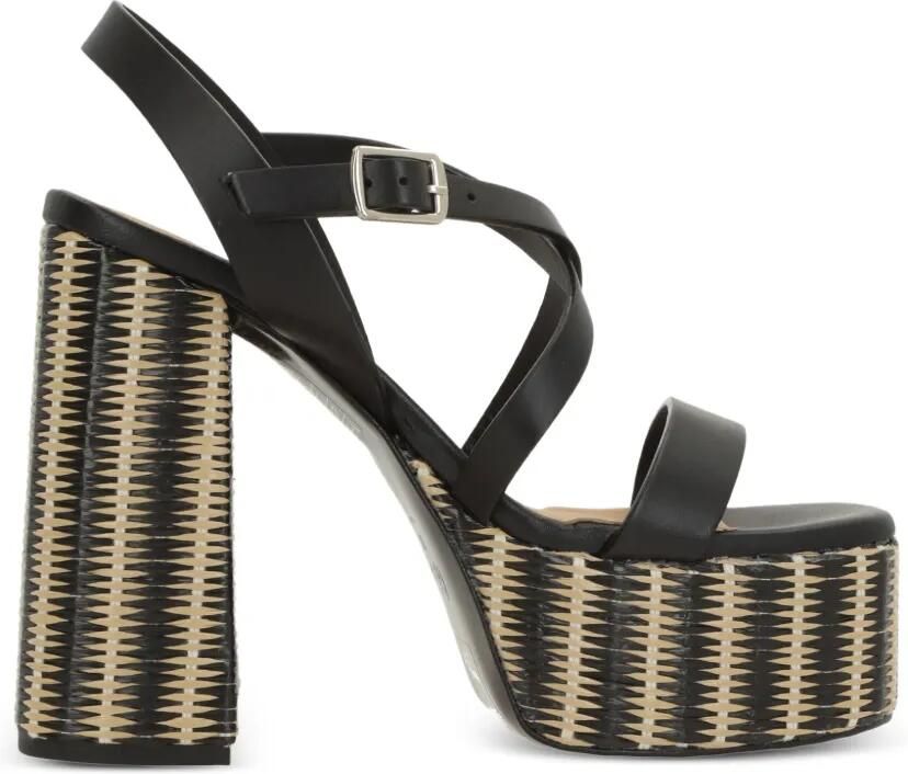 Castañer Felisa sandalen met plateauzool en kruisbandjes Zwart