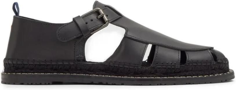 Castañer Fito leren espadrilles met gesp Zwart