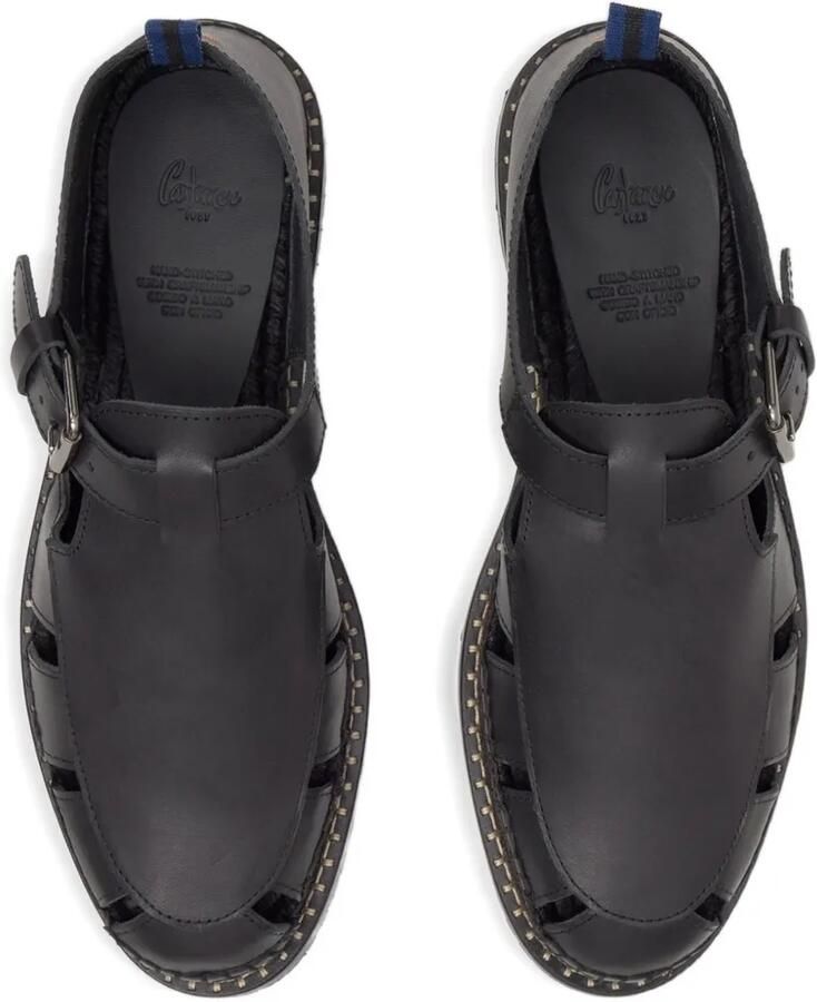 Castañer Fito leren espadrilles met gesp Zwart - Foto 2