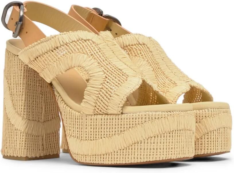 Castañer Francina geweven sandalen met plateauzool Beige - Foto 4