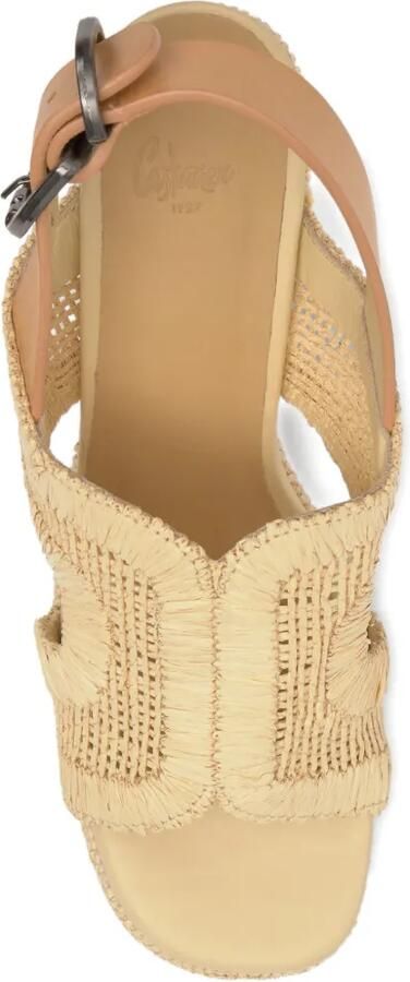 Castañer Francina geweven sandalen met plateauzool Beige - Foto 5