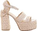Castañer Fresa raffia sandalen met plateauzool Beige - Beige