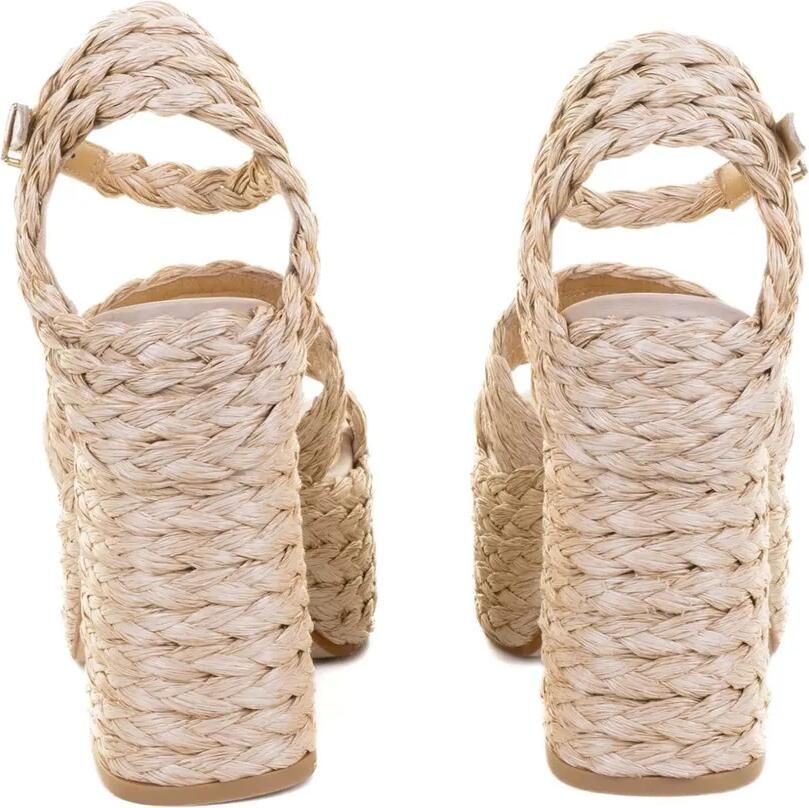 Castañer Fresa raffia sandalen met plateauzool Beige - Foto 2