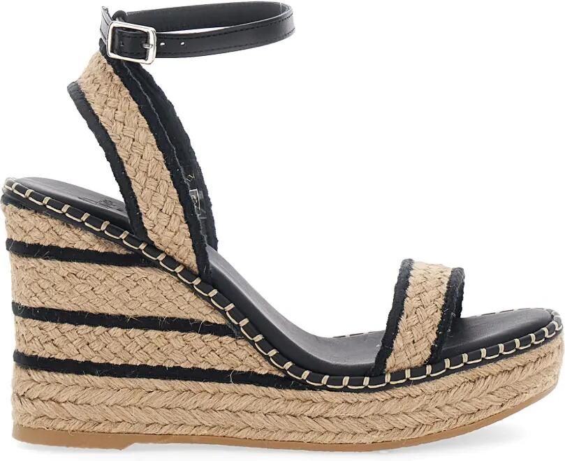 Castañer Gestreepte espadrilles met enkelbandje Beige