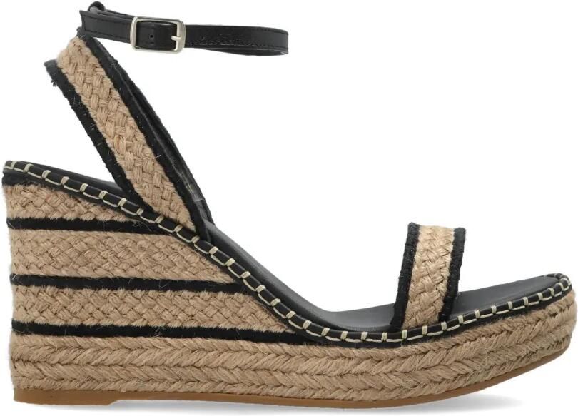 Castañer Gestreepte espadrilles met sleehak Beige