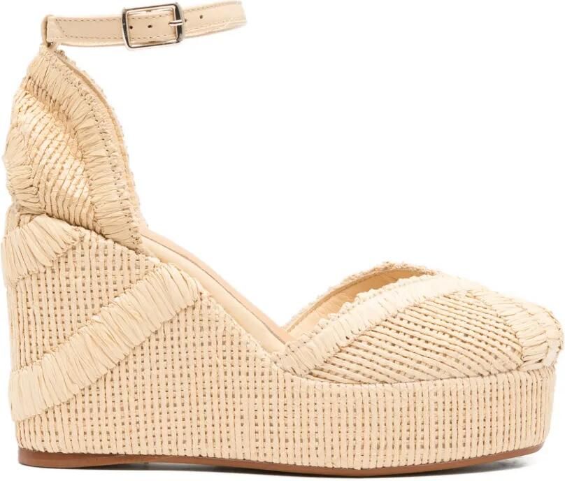 Castañer Geweven sandalen met enkelbandje Beige