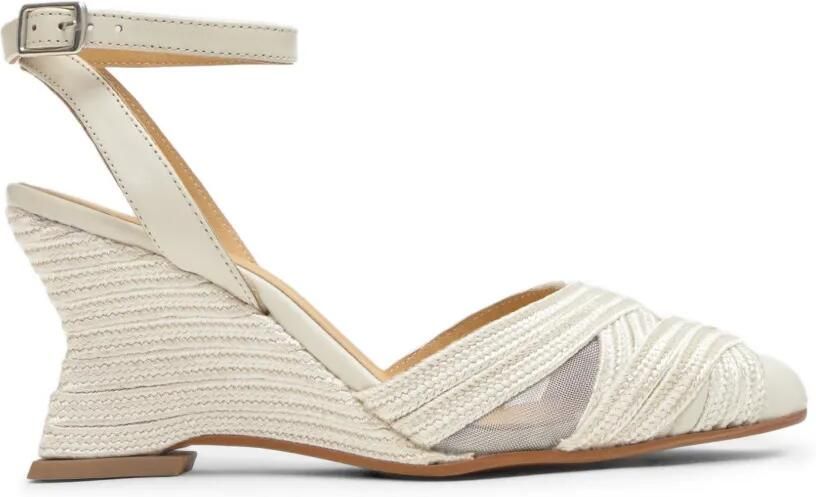 Castañer Joy espadrilles met geometrische sleehak Beige