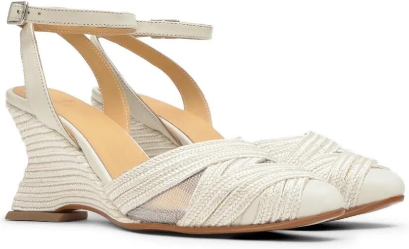 Castañer Joy espadrilles met geometrische sleehak Beige - Foto 3