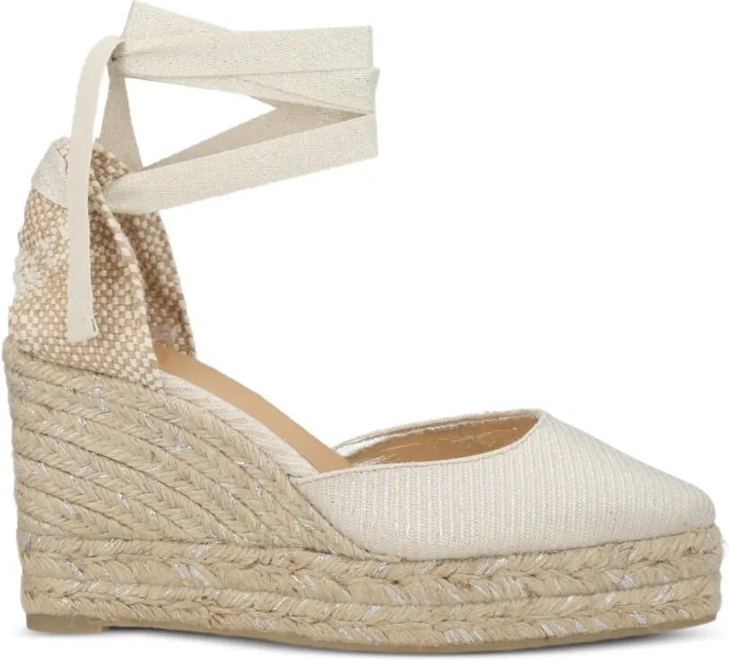 Castañer Joyce espadrilles met gestrikte enkel Beige