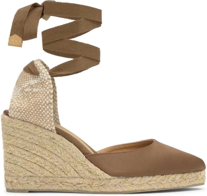 Castañer Joyce espadrilles met sleehak Bruin
