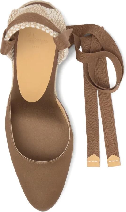 Castañer Joyce espadrilles met sleehak Bruin - Foto 4