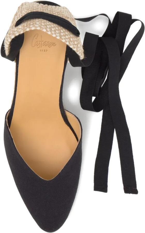 Castañer Jud espadrilles met sleehak Zwart - Foto 4