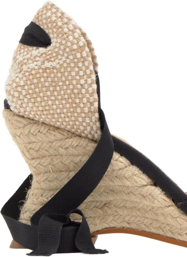 Castañer Jud espadrilles met sleehak Zwart - Foto 3