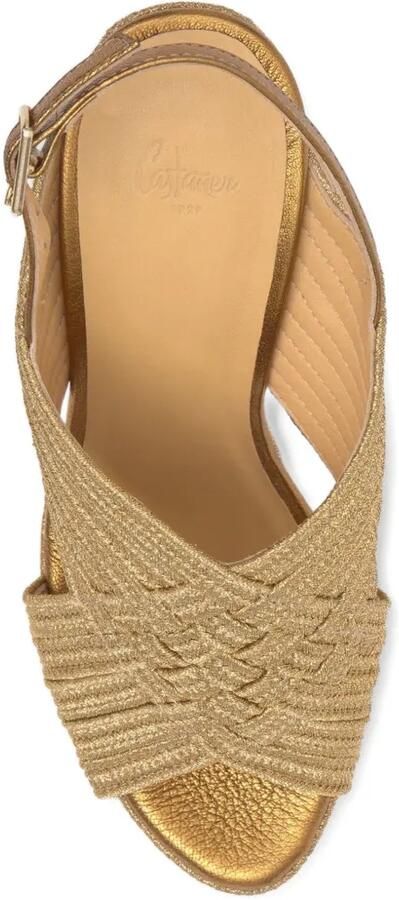 Castañer Juliet gevlochten sandalen met sleehak Goud - Foto 5