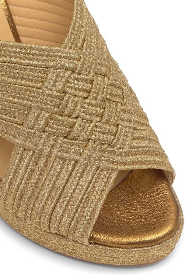 Castañer Juliet gevlochten sandalen met sleehak Goud - Foto 2