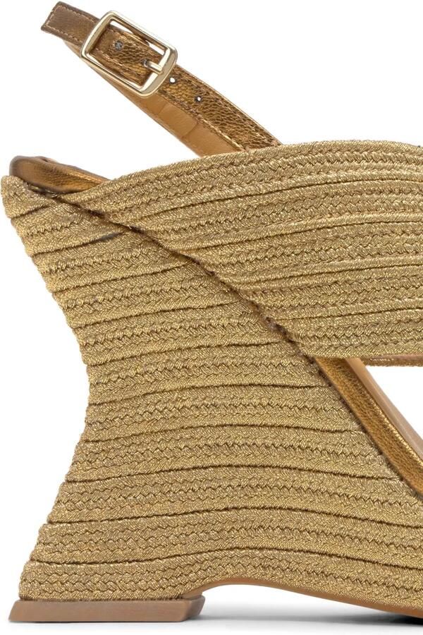Castañer Juliet gevlochten sandalen met sleehak Goud - Foto 3