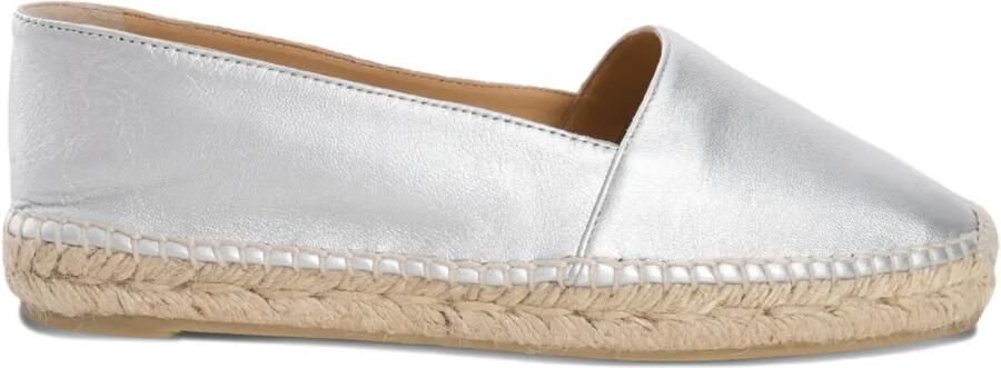 Castañer Kenda metallic leren espadrilles Zilver