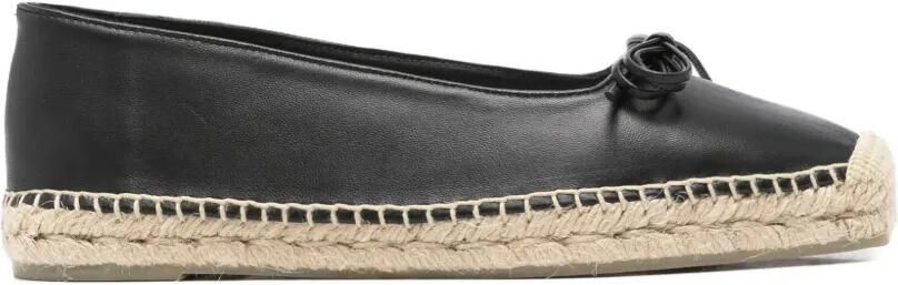 Castañer Leren espadrilles met strik-detail Zwart