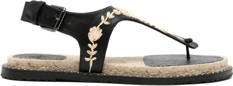 Castañer Pedra raffia espadrilles Zwart