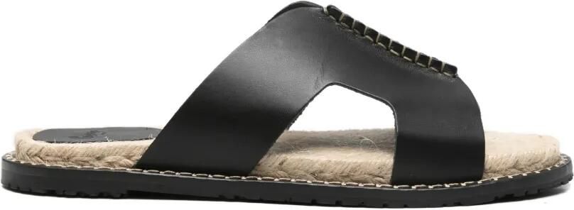 Castañer Piti leren sandalen Zwart
