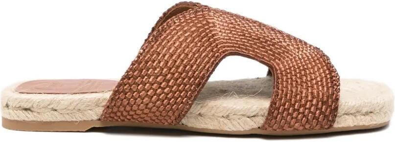 Castañer Pura platte geweven espadrilles Bruin