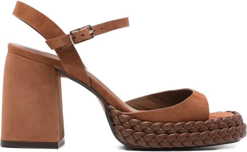 Castañer Sandalen met plateauzool Bruin