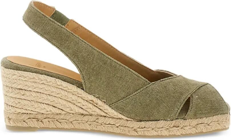 Castañer Slingback espadrilles met open neus Groen