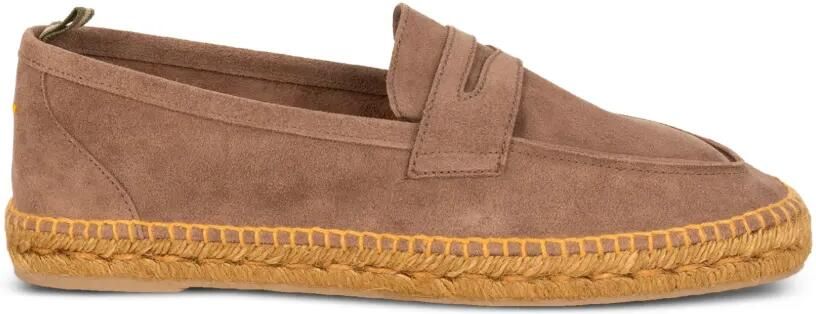 Castañer Suède espadrilles met penny slot Beige