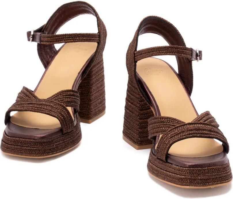 Castañer Valle metallic gevlochten sandalen Bruin