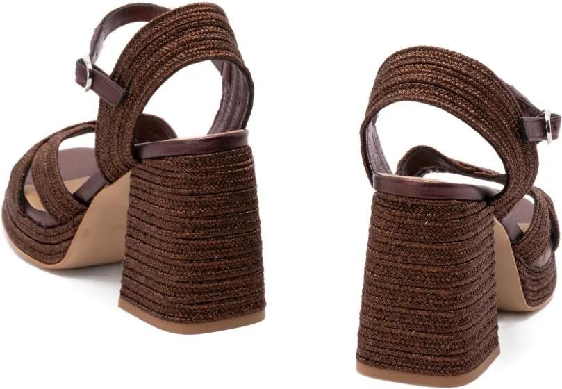 Castañer Valle metallic gevlochten sandalen Bruin - Foto 4