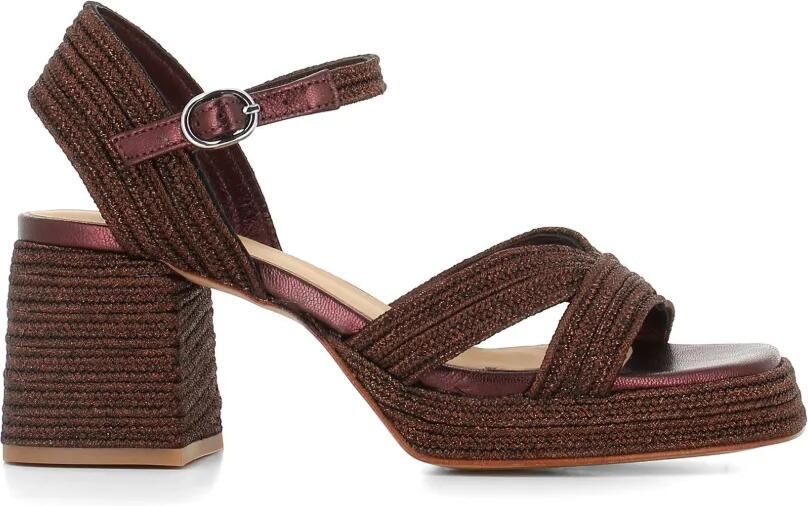 Castañer Vallita geweven metallic sandalen Bruin