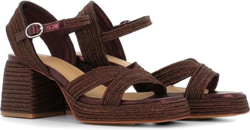 Castañer Vallita geweven metallic sandalen Bruin - Foto 4
