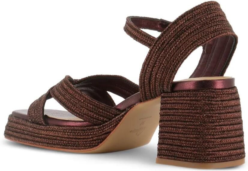 Castañer Vallita geweven metallic sandalen Bruin - Foto 3