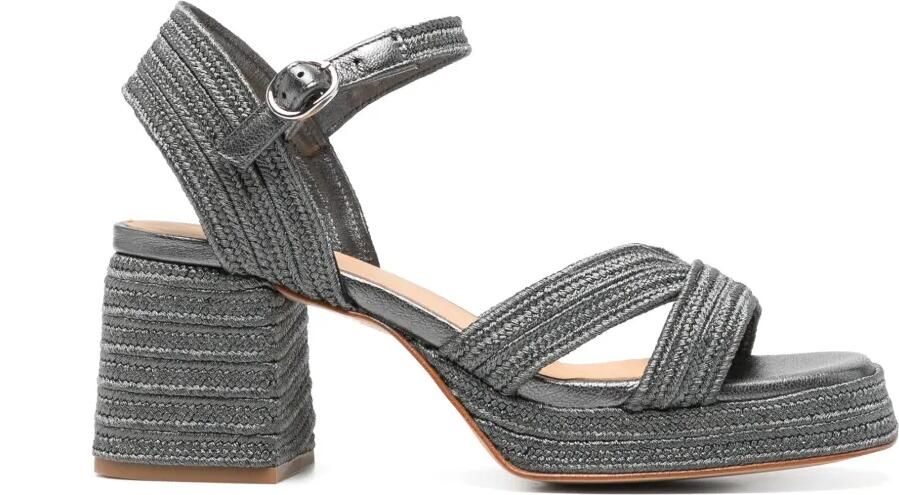 Castañer Vallita geweven sandalen met plateauzool Grijs