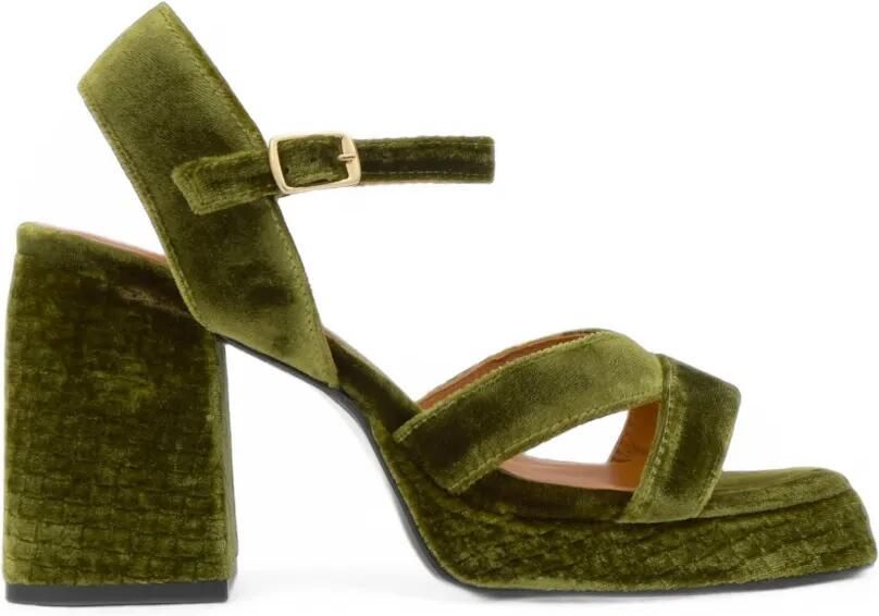 Castañer Vero fluwelen sandalen Groen - Foto 1