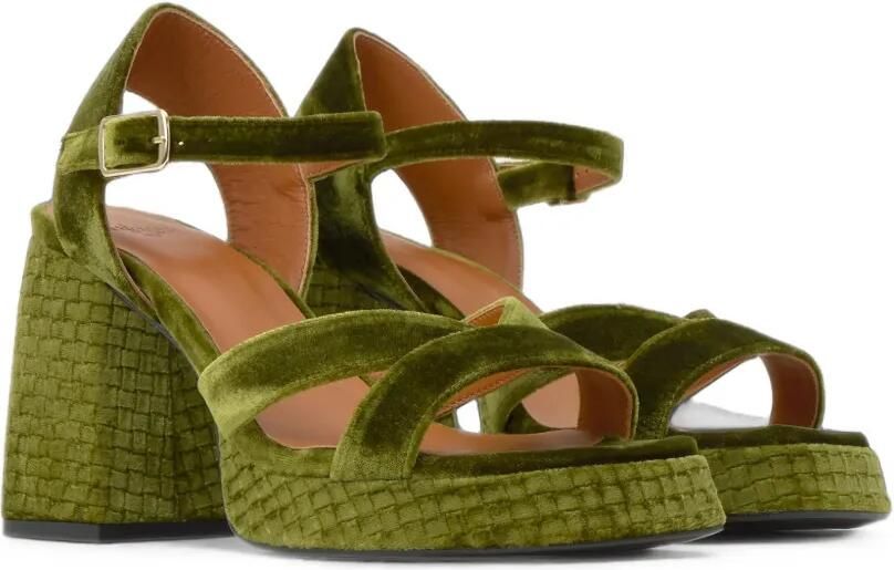Castañer Vero fluwelen sandalen Groen - Foto 4