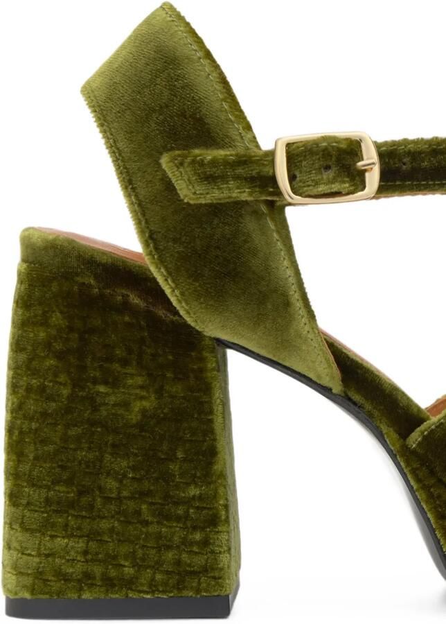 Castañer Vero fluwelen sandalen Groen - Foto 3