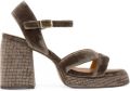 Castañer Vero fluwelen sandalen met plateauzool Bruin - Bruin